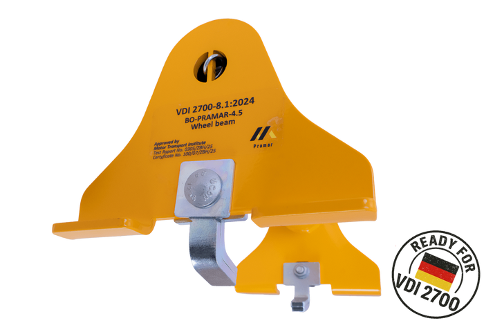 PRAMAR Radstopper VDI 2700 sárga univerzális kerékék vontatóhoz
