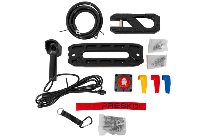 Elektromos csörlő PRESKO RAPTOR 13.5FS 12V 6130kg-os utánfutóhoz 24m kötéllel