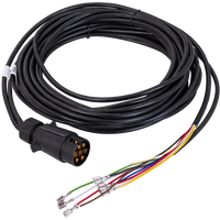 MANTES elektromos szerelési kábelköteg 7m-es pótkocsihoz, 7 tűs dugó, 6,3-as csatlakozókkal