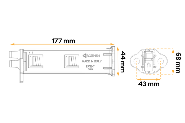 Két darabos összecsukható kerékfék készlet LOKHEN ORIGAMY 53 h: 230 mm / fogantyúval együtt