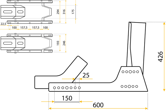 UNITRAILER motorkerékpár első kerékzár autó utánfutóhoz