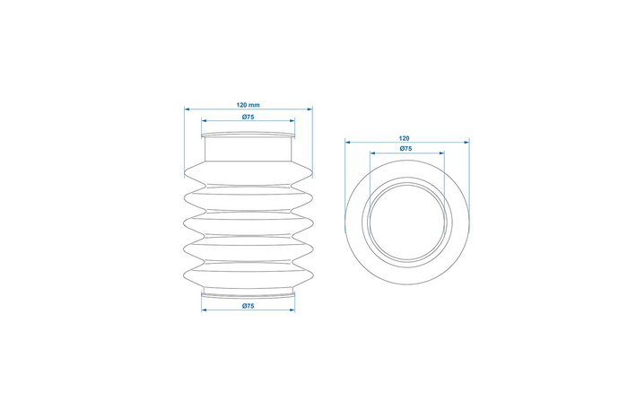 Gumiharangok a ProPlus 75 mm-es ráfutószerkezetének szánjának rögzítéséhez KNOTT KF/KRV/KFG ráfutószerkezetekhez