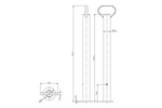 KNOTT KK12581 fix tartó 150 kg-os utánfutóhoz 48 mm 600 mm