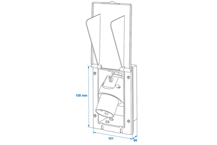 CEE ProPlus 373505BK fali aljzat, külső, 160×100 mm, fekete