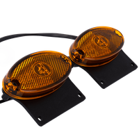 Két darabos ASPÖCK FLATPOINT II LED-es helyzetjelző lámpa szett, narancssárga, univerzális, tartóval