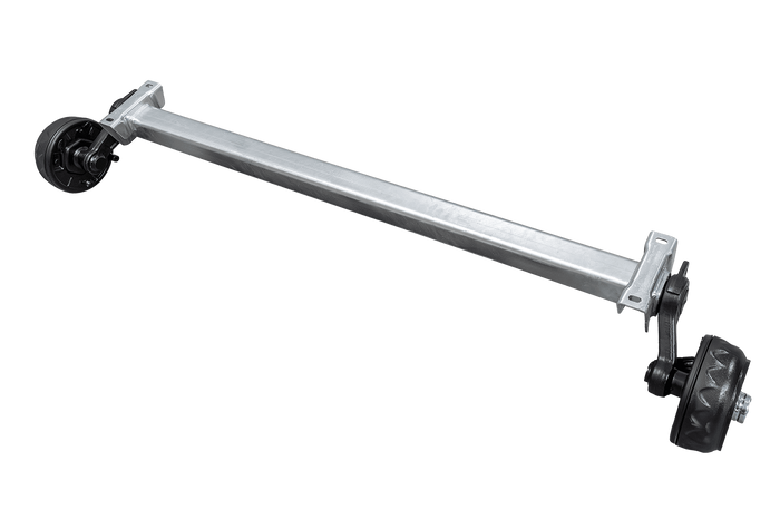 KNOTT VGB13 fékezett tengely pótkocsihoz/szállítóhoz 1350kg 1500mm 1950mm 4x100