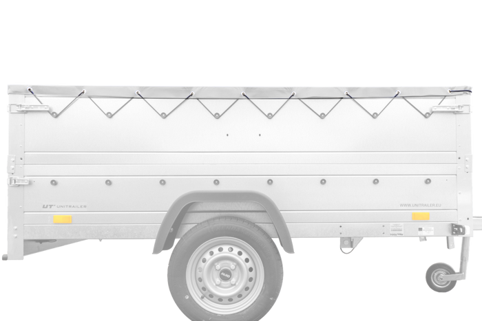 H-0 lapos alváz ponyvaborítással az UNITRAILER GARDEN TRAILER 230 KIPP pótkocsihoz