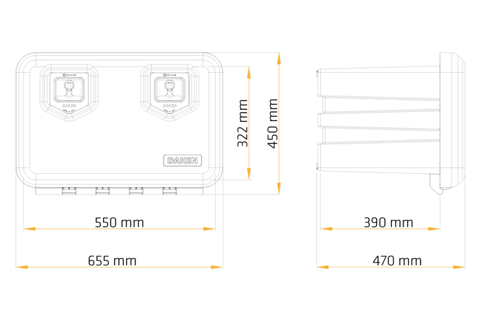 DAKEN 81204 ARKA szerszámosláda 655x450x470mm 74l
