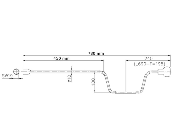 AL-KO 1213048 kihúzható tartókar 760 mm-es 19 mm-es utánfutóhoz