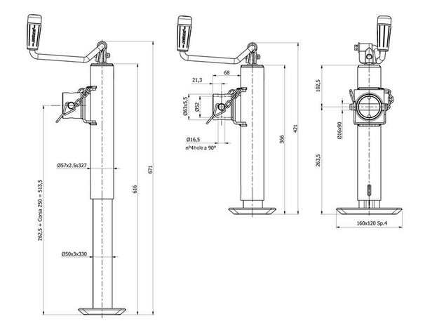 SIMOL S.170033 hajtókartartó 1300 kg-os pótkocsihoz