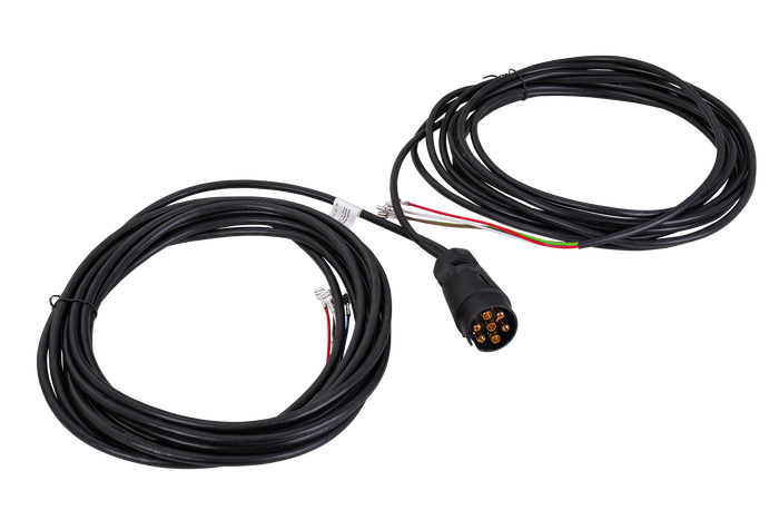 MANTES elektromos szerelési kábelköteg 7m-es pótkocsihoz, 7 tűs dugó, 6,3-as csatlakozókkal