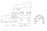 WINTERHOFF WW 350-RC-H1414 gömbfejű vonóhorog 3500 kg-os pótkocsihoz, 60 mm-es csővonórúddal, öntöttvas