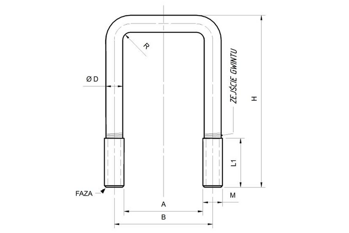 DROMET négyszögletes bilincs C típus M6 28/55 (3/4")