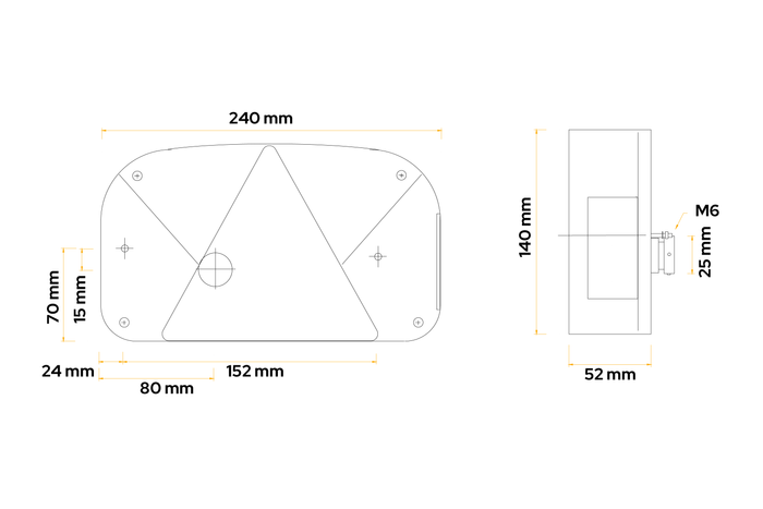ASPÖCK Multipoint II hátsó lámpa 6 funkciós jobb oldali