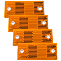 Téglalap alakú narancssárga reflektorok lyukakkal DOBPLAST 90x40mm SET 4x reflektor