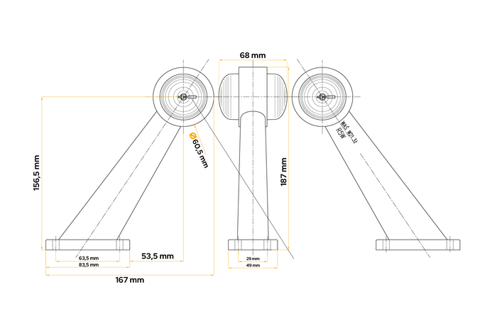 WAŚ 263/I univerzális helyzetjelző lámpa gumikaron