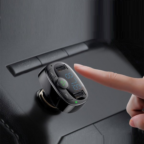 BASEUS T típusú FM adó bluetooth 4.2 MP3 + autós töltő 2x USB 3.4A