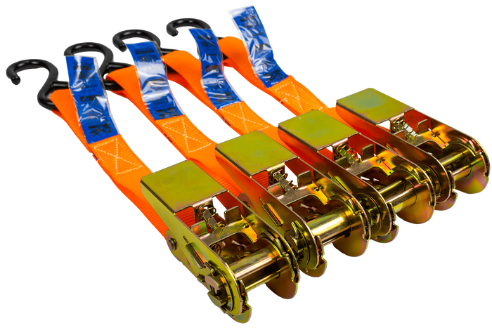 Négy darabos UNITRAILER 4m/25mm/0.68t szállítószalag-készlet feszítővel, bőröndben