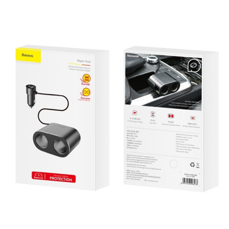 BASEUS Nagy Hatékonyságú Autós Töltő 2x USB + 2x Szivargyújtó Aljzat 80W