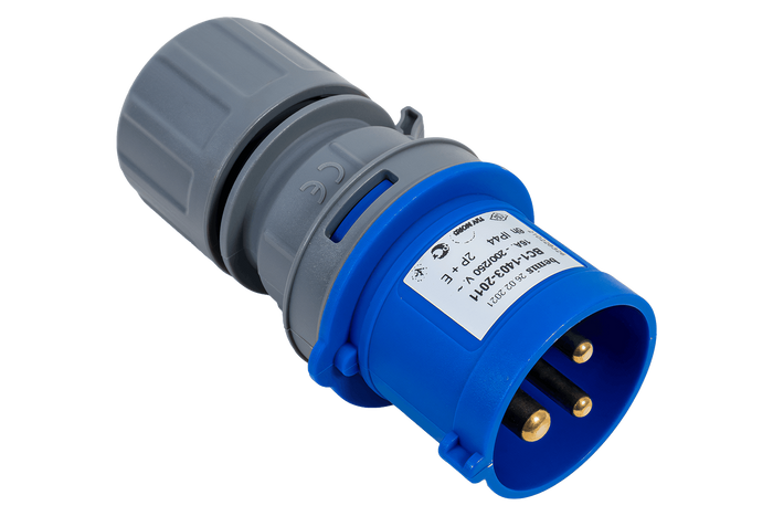 MANTES 3P elektromos csatlakozó, apa csatlakozó, hordozható, 16A, 230V
