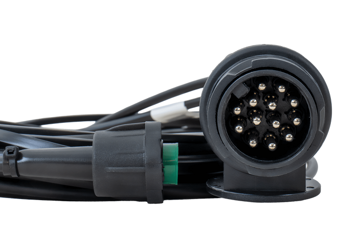 MANTES elektromos szerelés, utánfutó kábelköteg, 4,5 m, 13 tűs csatlakozó, 2x5 tűs bajonettzár