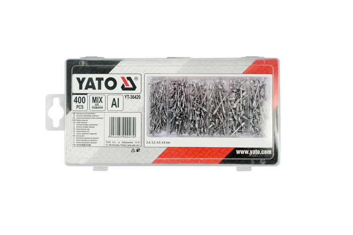 YATO YT-36420 vakszegecs készlet, vegyes méretek, 400 darabos