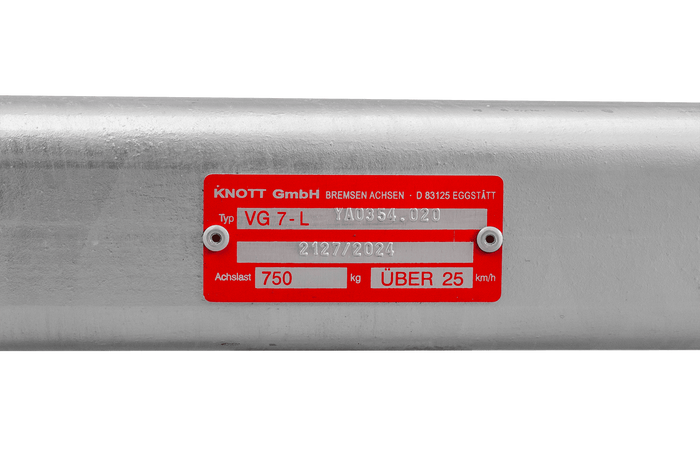 KNOTT VG7-L fékezetlen pótkocsi tengely 750kg 1190mm 1623mm 4x100