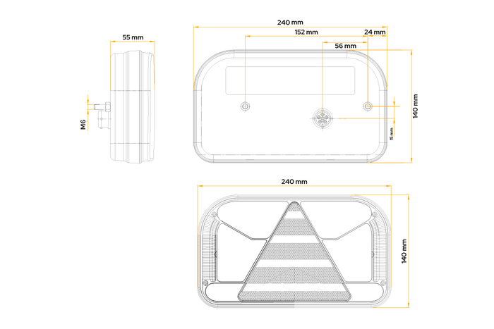 FRISTOM FT-170 LED bajonettzáras hátsó lámpa 6 funkciós bal oldali