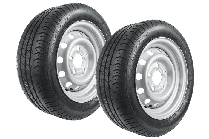 Két megerősített pótkocsi kerék szett LINGLONG GUMIABRONCS 195/50 R13C 104/101N UNITRAILER FELNI 5.5Jx13"H2 5x112 ET:30