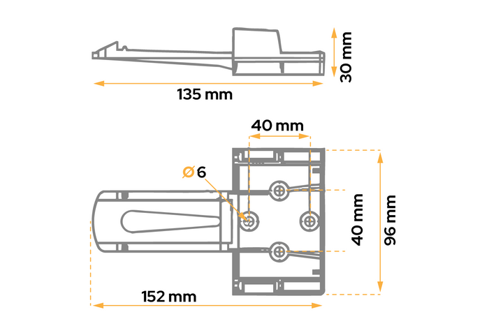 Kerékék rögzítőkonzollal AL-KO UK10 magasság: 102 mm