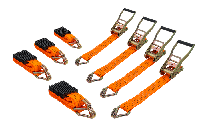 Négy darabos 3 pontos szállítóheveder feszítővel UNITRAILER pótkocsihoz 3m/50mm/4t narancssárga