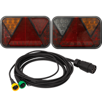 FRISTOM LED hátsó lámpák + MANTES 5m-es 7 tűs kábelköteg