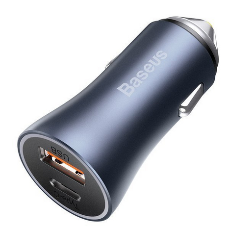 BASEUS Golden Pro 2xUSB 40W autós töltő szett + USB kábel