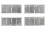 Téglalap alakú, fehér, öntapadós reflektorok UNITRAILER 90x40mm SET 4x reflektor