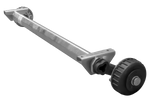 AL-KO EURO fékezett tengely pótkocsihoz/autószállítóhoz 1800kg 1650mm 2150mm 5x112