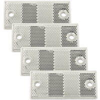 Téglalap alakú fehér reflektorok lyukakkal DOBPLAST 90x40mm SET 4x reflektor