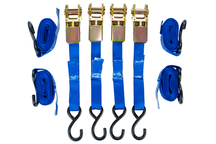 Négy darabos UNITRAILER szállítószalag-készlet feszítővel 4m/25mm/0.68t kék