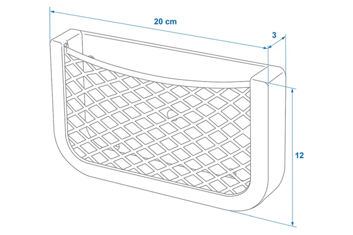 ProPlus 230038 tárolóhálós zseb kerettel 200x120mm