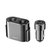 BASEUS Nagy Hatékonyságú Autós Töltő 2x USB + 2x Szivargyújtó Aljzat 80W
