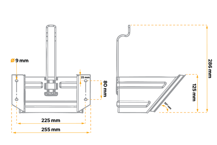 Kerékék rögzítőkonzollal AL-KO UK53 magasság: 247 mm