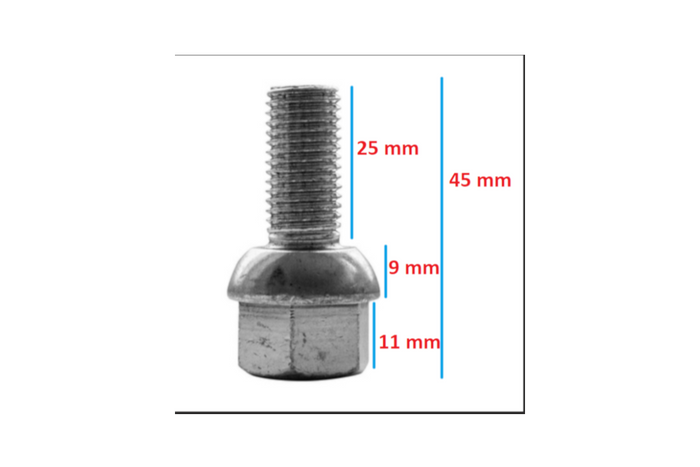M12x1.5 golyóscsavar 750 kg feletti fékezhető tengelyekhez való kerekekhez