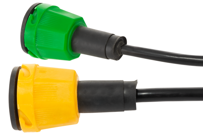 MANTES elektromos szerelés, utánfutó kábelköteg, 3,8 m, 7 tűs csatlakozó, bajonettzár, AJ.BA, 2x 5 tűs