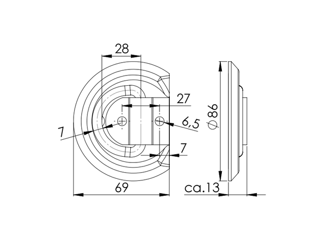 WINTERHOFF ZBF 60-1 padlókonzol pótkocsi rakományrögzítő vonóhorog