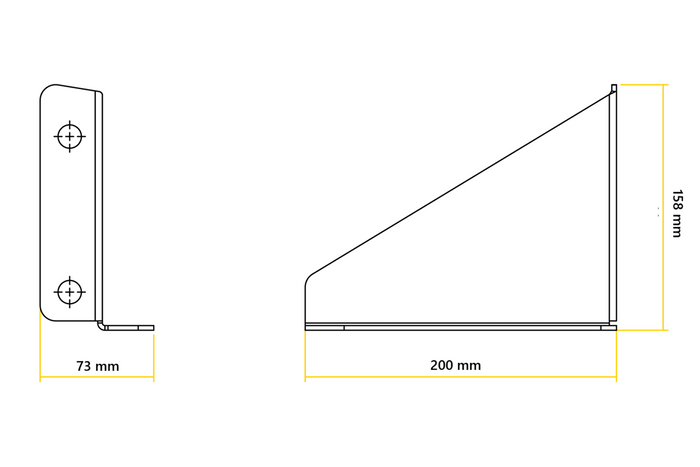 2 db 20 cm-es oldalsó konzol a 18 literes LOKHEN víztartály rögzítéséhez.