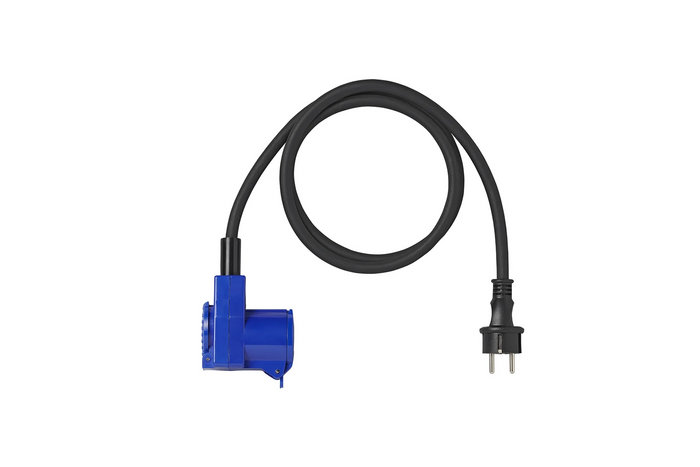 Adapter Schuko dugóval és CEE könyökcsatlakozóval + Schuko aljzat 16A ProPlus 373528DE kábel 150cm