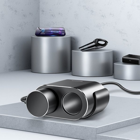 BASEUS Nagy Hatékonyságú Autós Töltő 2x USB + 2x Szivargyújtó Aljzat 80W
