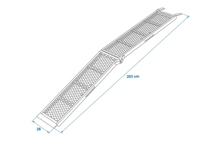 ProPlus 390094 összecsukható rámpa acél felhajtórámpa pótkocsikhoz 203 cm 680 kg 2 darabos készlet