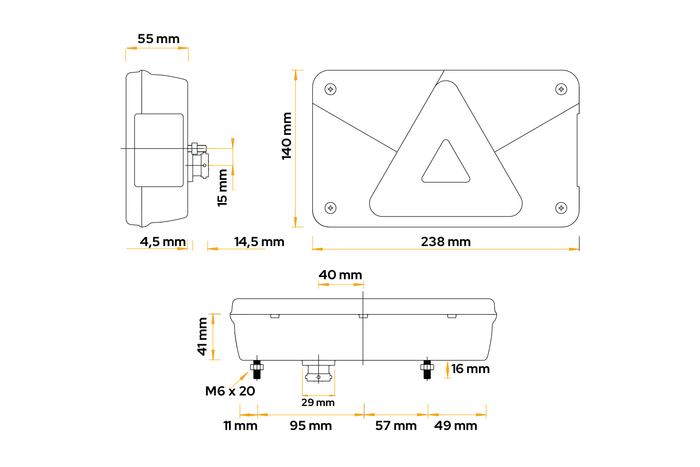 ASPÖCK Multipoint V hátsó lámpa 7 funkciós bal oldali