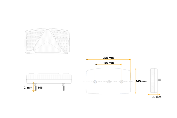 ASPÖCK 41-131 LED hátsó lámpa 7 funkciós bal oldali