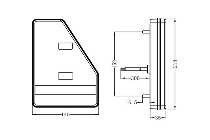 TruckLED L1907 LED hátsó lámpa 6 funkciós bal oldali